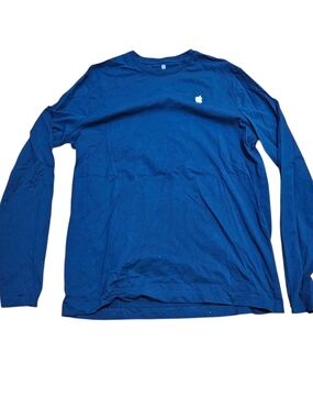 Apple Navy Blue Long Sleeve Crewneck with Small White Apple Emblem